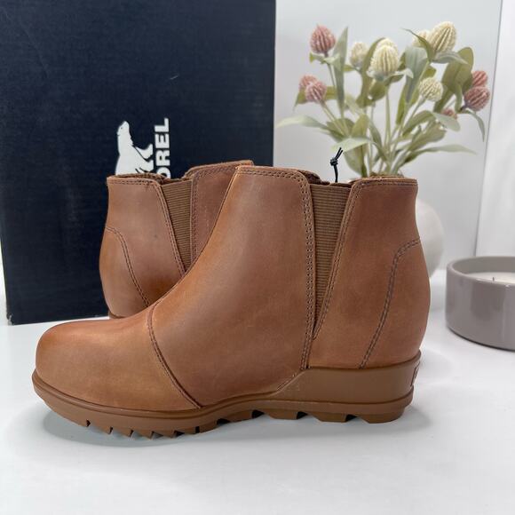 Sorel Evie Side Zip Bootie Waterproof Suede Wedge Black Women's 6.5 NWB - FLAW - Picture 6 of 12